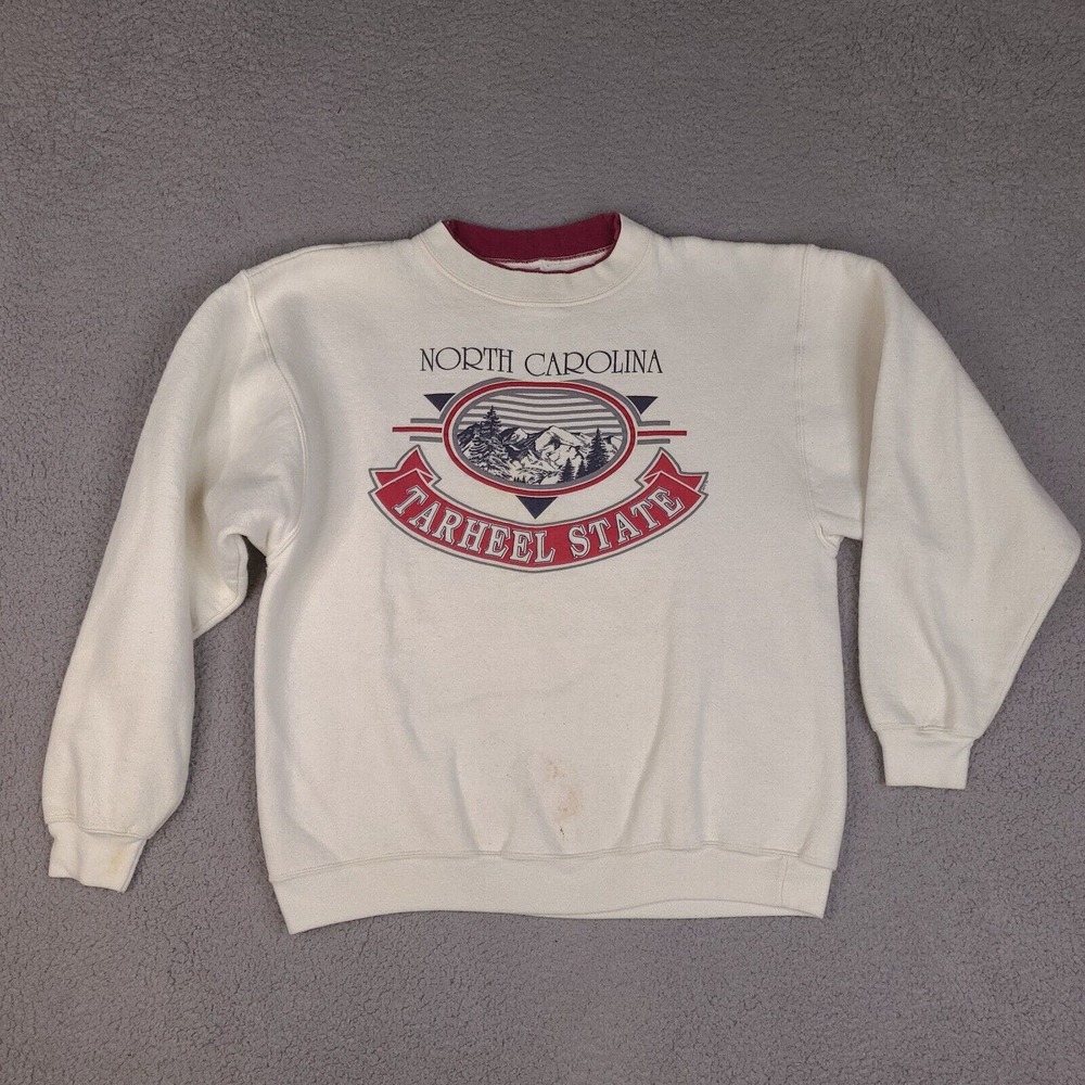 Vintage 1992 Alore‎ North Carolina Sweatshirt Adult XL White Tarheel USA Made